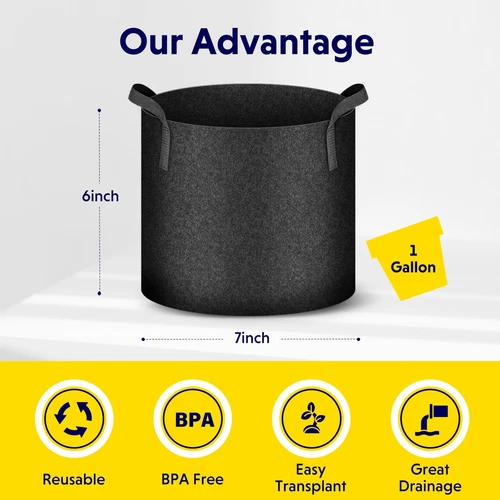 5-24Pack Garden Grow Bag/Rooty Bag Heavy Duty Non-Woven Plant Fabric Pot Contain - Picture 111 of 143