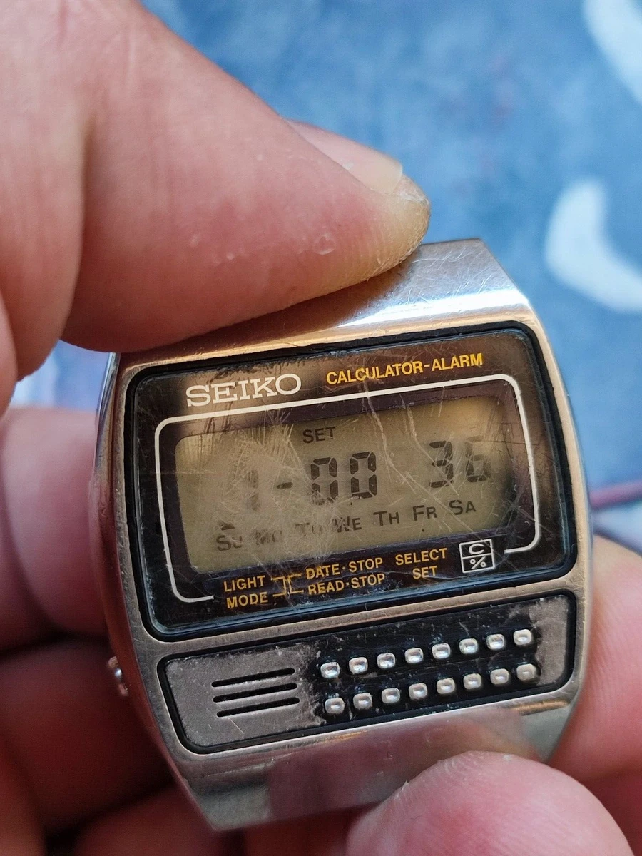 Seiko Calculator Alarm C359 5000 Vintage Digital Watch For Parts
