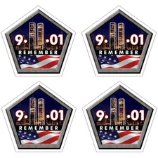 Hard Hat Remember 911 Stickers 4 Pack -USA Towers Construction Helmet Tool HH001