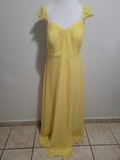 NWT AZAZIE Dress Bridesmaid Flutter Sleeve V-Neck Tie Back Split Front.Size A16