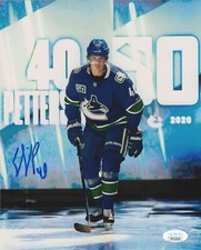 Vancouver Canucks Elias Pettersson Signed Autographed 8x10 NHL Photo JSA COA #5