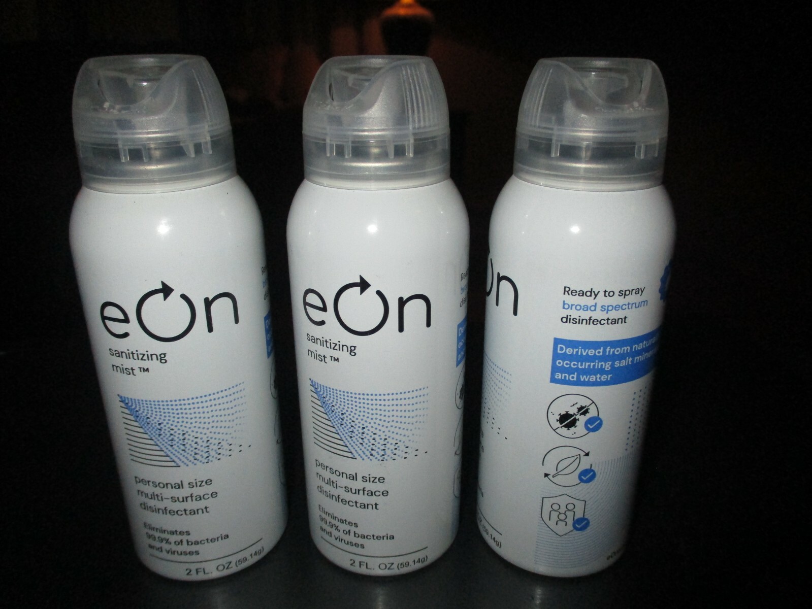 Lot of 3 Eon Sanitizing Mist Personal Size Electrolyzed Disinfectant 2