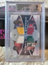 2007-08 Ultimate Collection jersey 17/25 Michael Jordan BIRD Magic Erving BGS 9