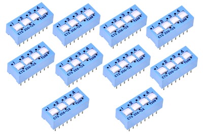 10 CTS Electrocomponents 24Vdc SPDT Switches 16 DIP w/ 4-Positions P/N: CT206124