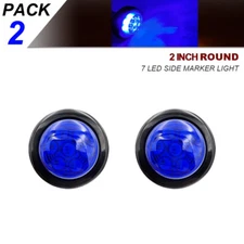 4x 2" Inch 7 LED Light Round Clearance Side Marker Lights Truck Trailer Caravan