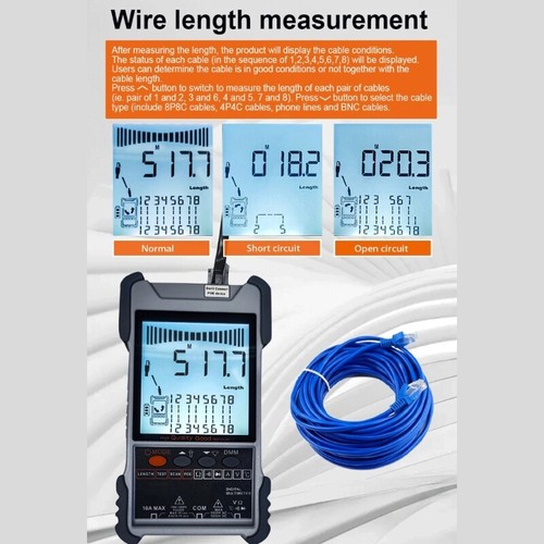 Professional Networking Cable Tester with LCD Display and Adjustable Sensitivity - Photo 6/8