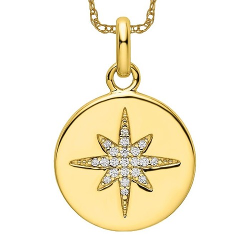 14K Real Gold Sun And Moon Pendant – 19mm Small 3D Celestial Charm – Nickel-Free