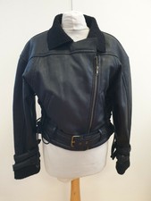 L237 Womens Zara Basic Dept Black Leather Casual Coat / Jacket Uk M 10 Eu 38