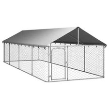 NNEVL Outdoor Dog Kennel with Roof 600x200x150 cm