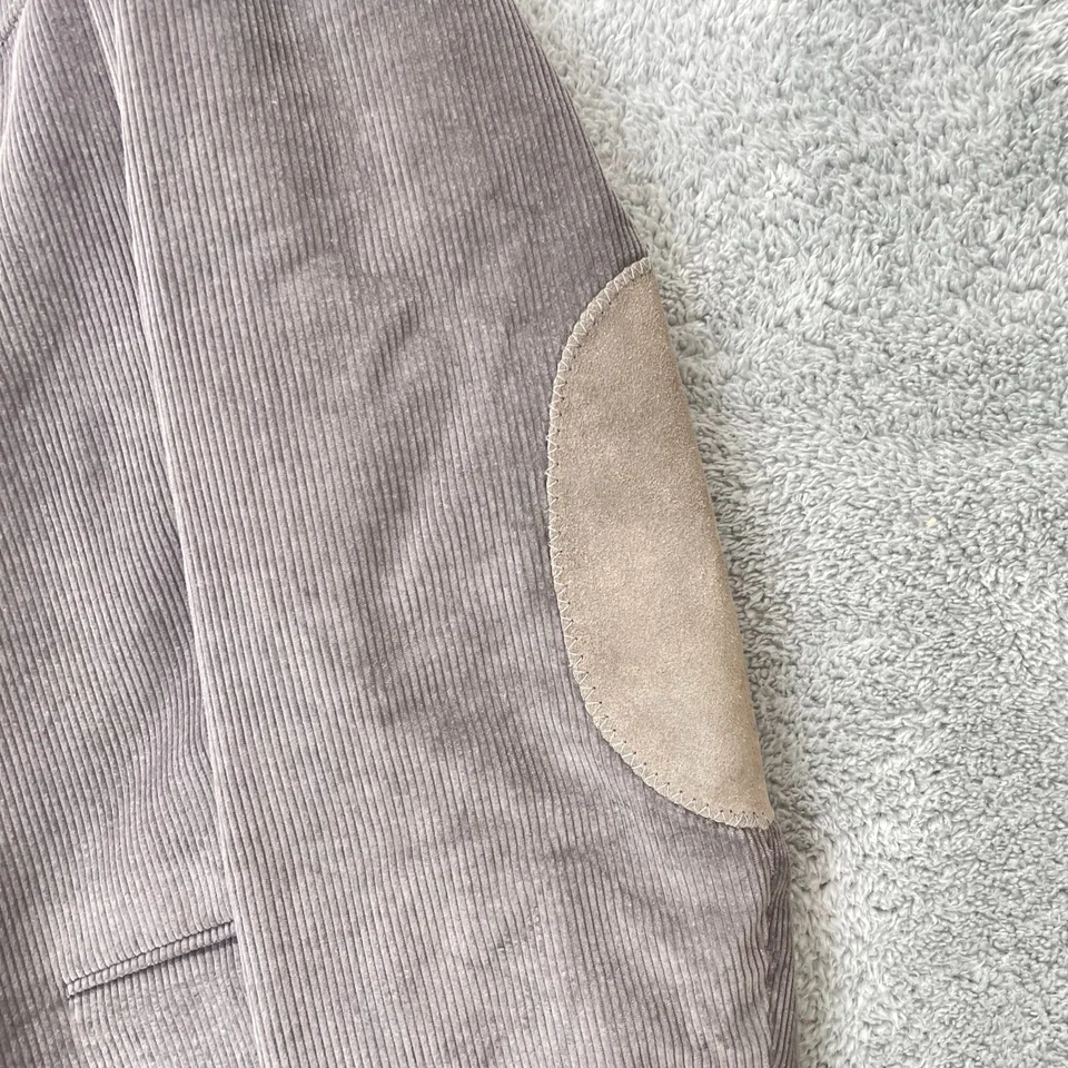 Chaqueta de Colección Pioneer Wear Para Hombres 44L Gris Blazer Abrigo Pana Codo Parches Occidental Foto 2 de 4