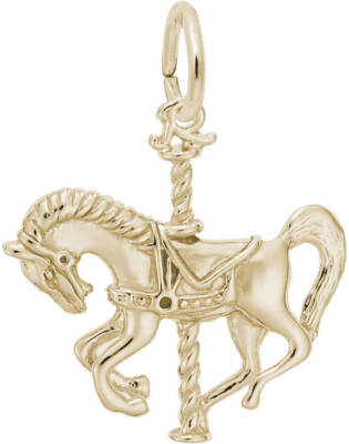 Vergoldetes Sterlingsilber Karussell Pferd Charm von Rembrandt