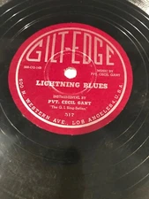 PVT. CECIL GRANT - LIGHTNING BLUES / SOLITUDE on GILT-EDGE 517