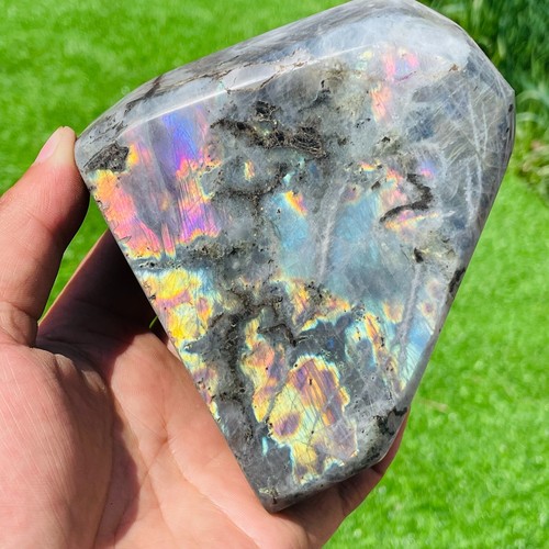 Precioso cristal de cuarzo labradorita púrpura natural 794 g muestra curación - Imagen 9 de 15