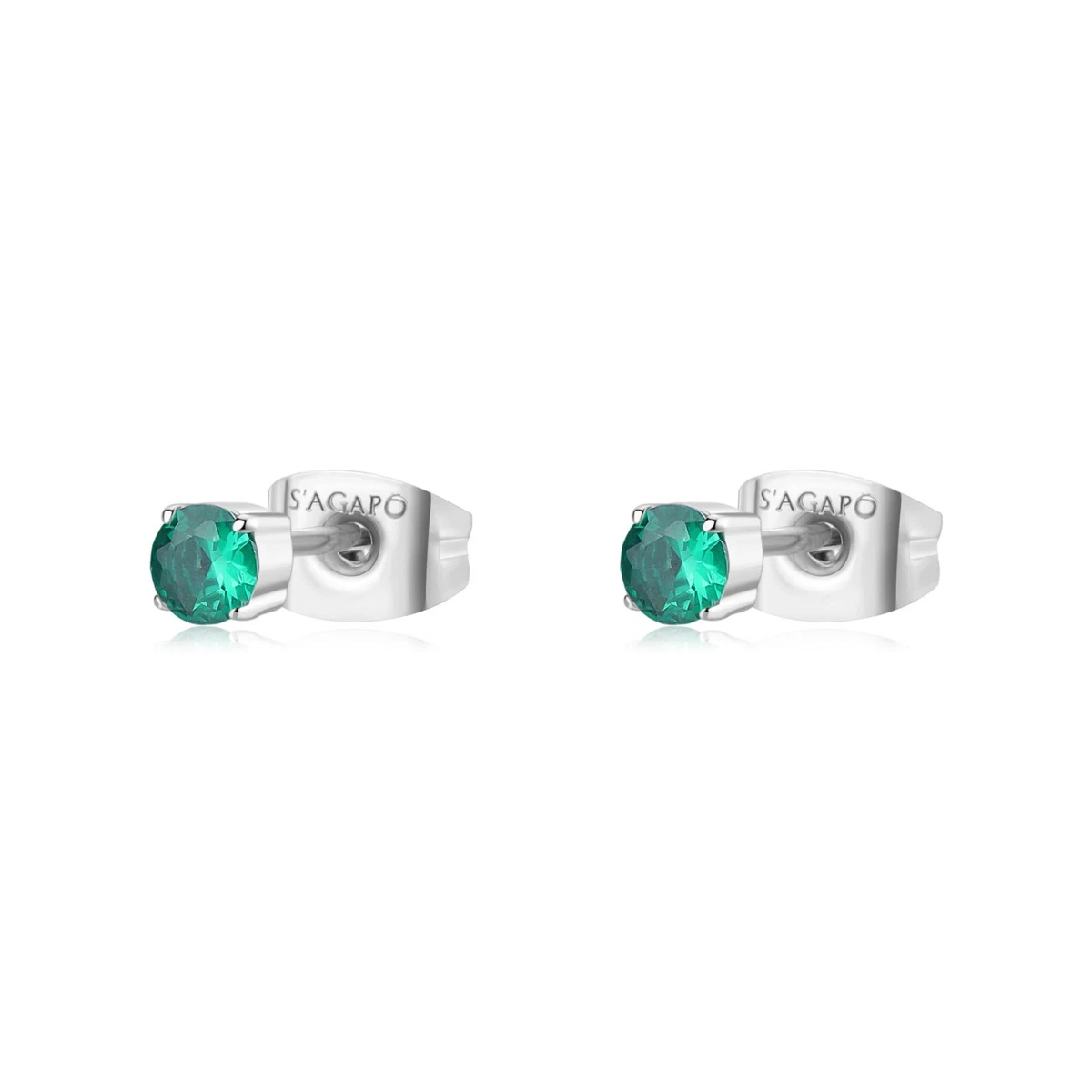 555Jewelry - Orecchini pendenti in acciaio inox con zirconia