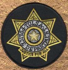 Tulsa Oklahoma Police Shoulder Patch  Round Black Gold 4"
