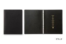 PLOTTER 5003 6-Ring Cowhide Steer Leather Binder Shrink A5 size Black