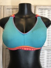 NWT Cupshe One Piece Bikini Top Size Medium Teal Orange Pink