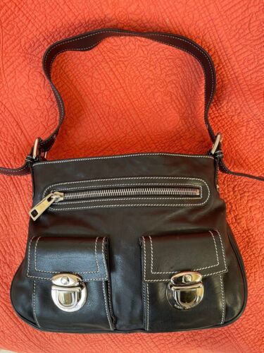 Marc Jacobs Sophia Soft Leather Shoulder Bag Black Medium - Picture 1 of 15