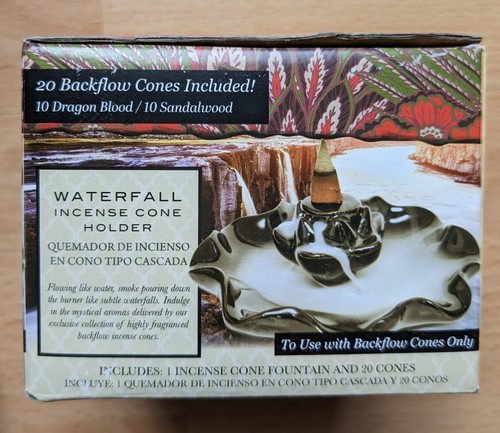 WATERFALL INCENSE CONE BURNER. The Smoke Cascades Down Comes With 20 Cones - Picture 3 of 5