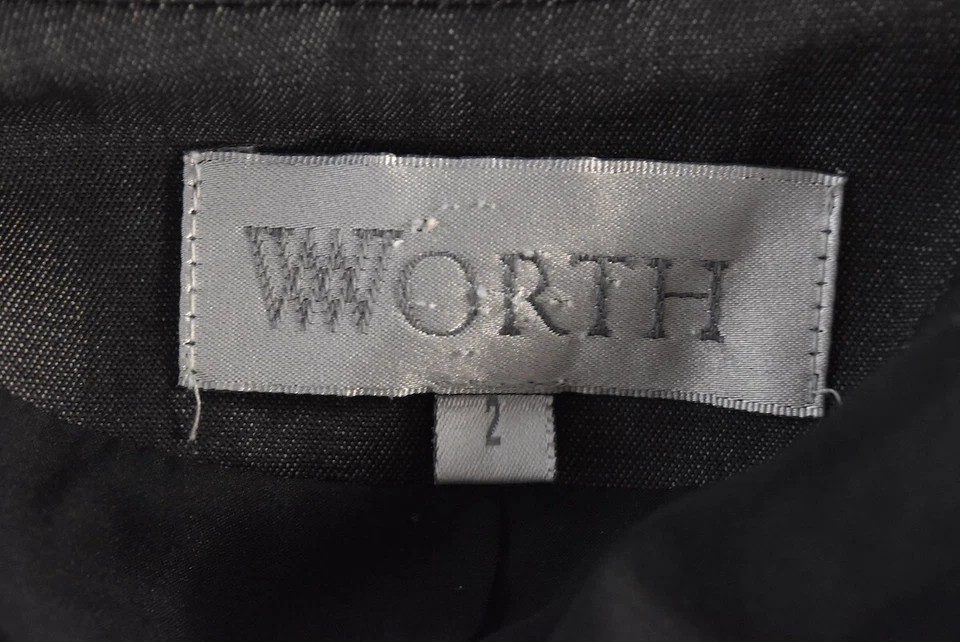 Blazer Worth Mujer Talla 2 Negro Gris Rojo Rayas Manga Larga Lana Chaqueta Informal Foto 4 de 4