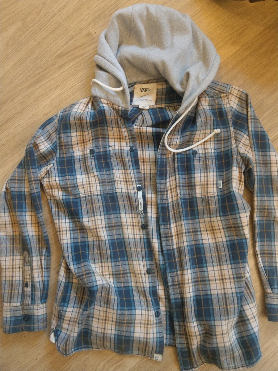 Vans Lopes Navy Hooded Shirt Men s Medium