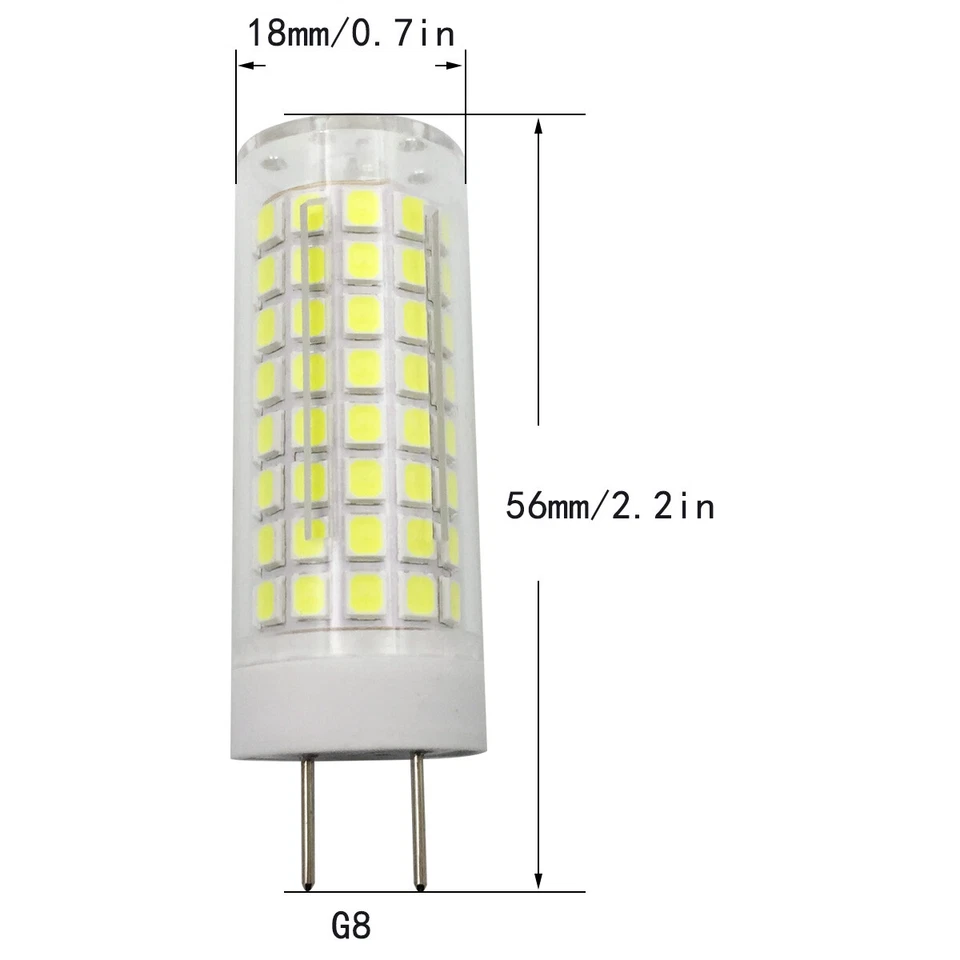 G8 G8.5 Bi-Pin T5 Led Light Bulb 7W 102-2835 SMD Lamp 110V 120V Ceramics Light - Image 2 of 4