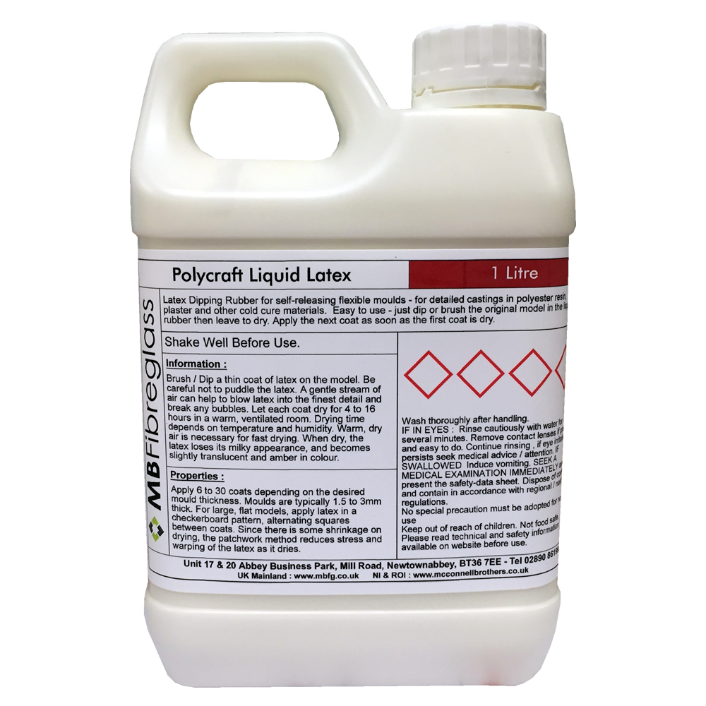 Liquid Latex Brush On - Dipping Mould / Mold Making Rubber - 1 Litre
