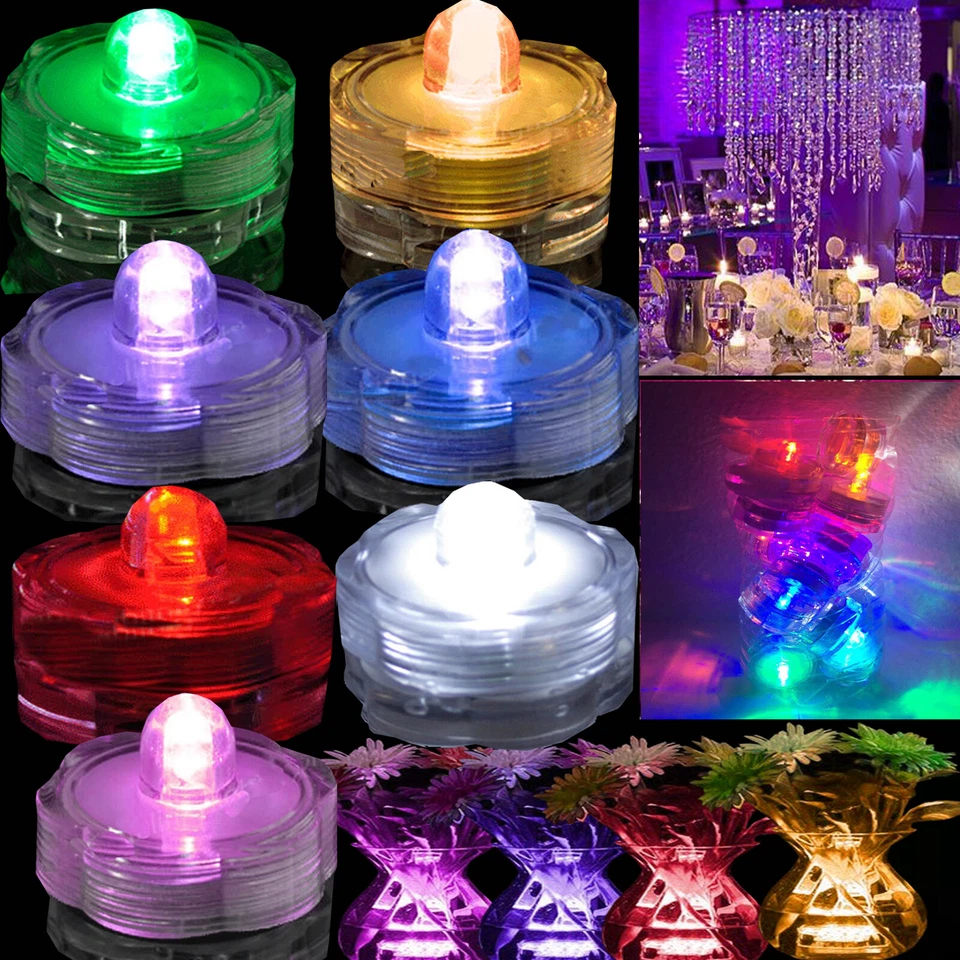 6 12 24 36 48 Impermeable Sumergible LED Luz de Té Fiesta Boda Decoración Foto 2 de 2
