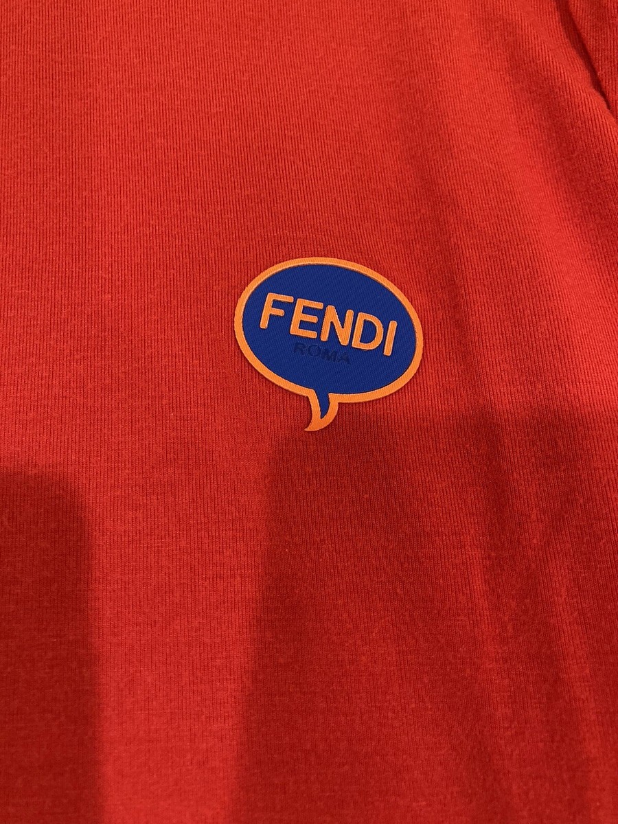 Men's Fendi Bubble T Shirt Red Size 50 Large | eBay