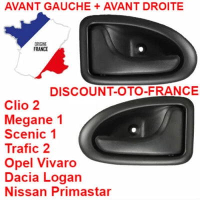 Poignée poigner porte intérieure porte Clio 2 Trafic 2 Scenic 1 Megane 1 Vivaro - Photo 1/4