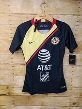 NIKE Club America Womens Soccer Jersey 2018-19 XS 90$ Yellow Blue