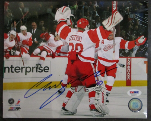 CHRIS OSGOOD 400 WINS DETROIT RED WINGS SIGNED 8x10 PHOTO PSA/DNA STICKER V53399 - Picture 1 of 1