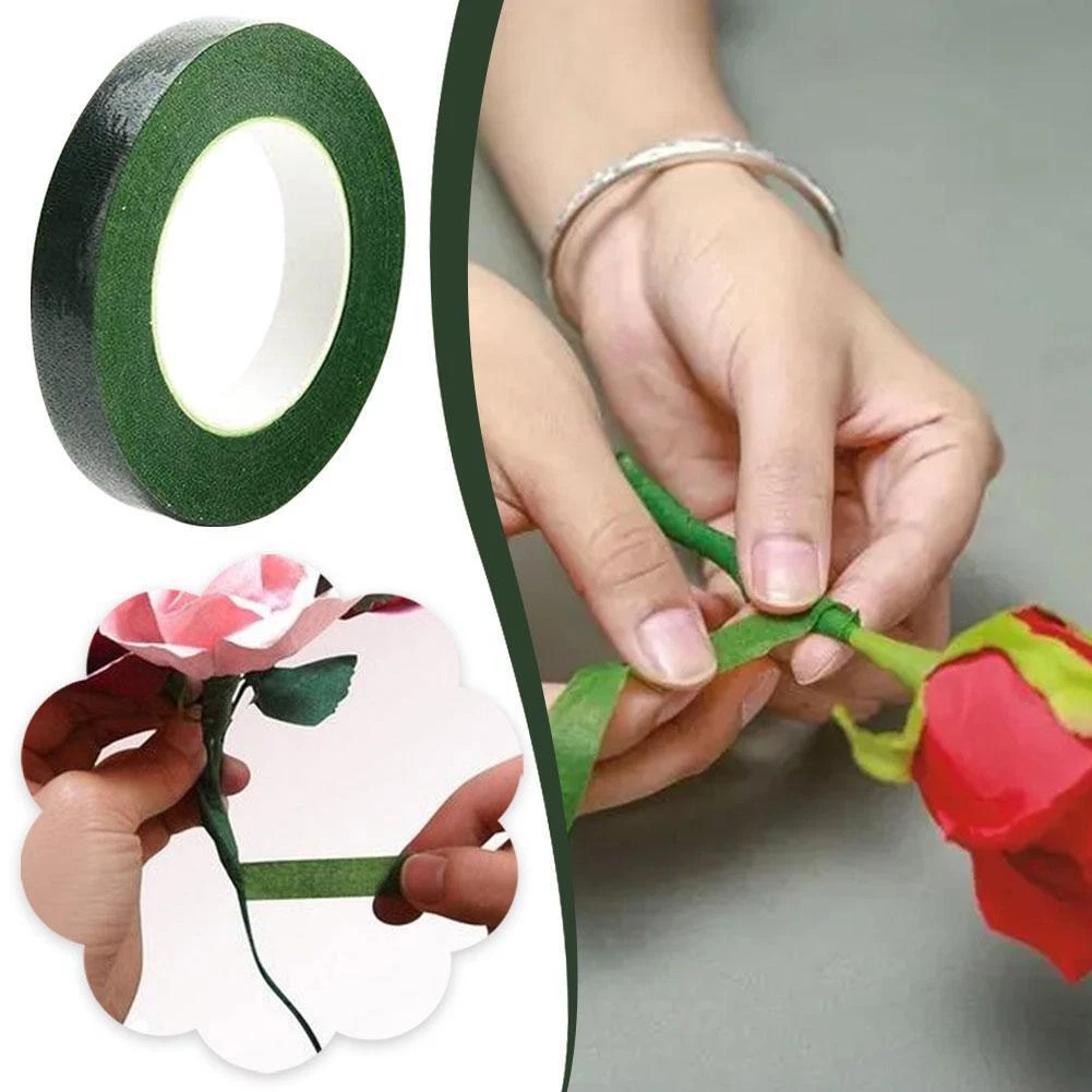 Nastro Floreale Verde Scuro – Set Da 3 Rotoli, Adesivo Per Fioristi, Avvolgisteli Professionale