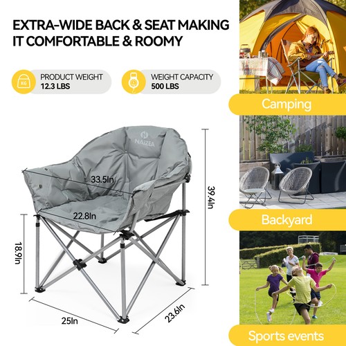 Silla plegable térmica silla deportiva silla de césped 3 niveles calor - Imagen 39 de 48