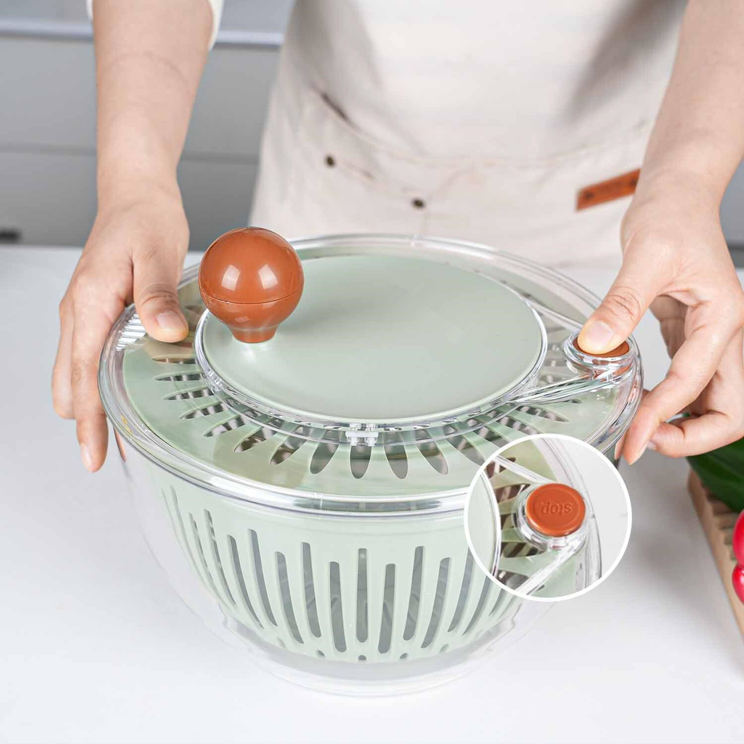 Salad Spinner Fruit Greens Vegetable Free-hand Quick Washer Container 5L