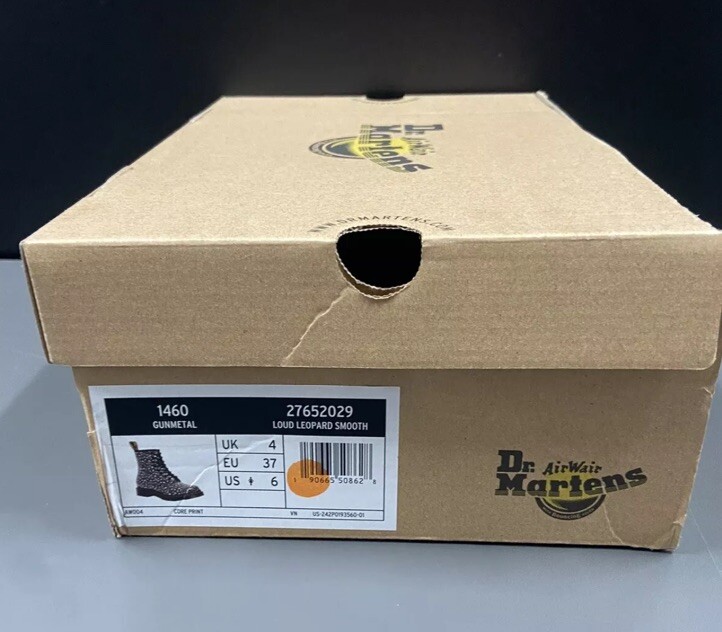 Dr. Martens Docs 1460 Gunmetal Loud Leopard Smooth Leather Boots Womens Size 6 image 6