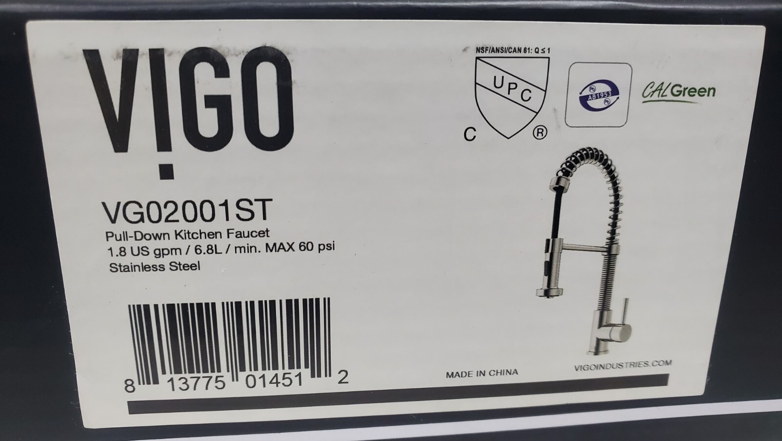 Vigo Edison Pull-Down Spray Kitchen Faucet - Stainless Steel (VG02001ST) 