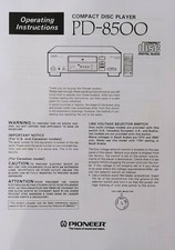 Pioneer PD-8500 - Lettore CD stereo - Istruzioni per l'uso - MANUALE UTENTE 