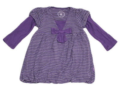 Pumpkin Patch Shirt-Kleid Ballonkleid Viskose lila Lagenlook gestreift - Gr. 80