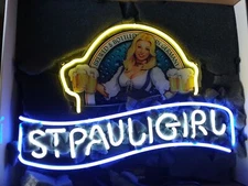 St. Pauli Girl Beer Bier 17"x14" Neon Light Sign Lamp Bar Open Pub Decor Glass