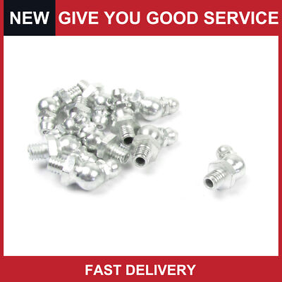 Universal 6mm 45 Degree Angle Metal Grease Nipple Zerk Fitting Nozzle Pack of 10