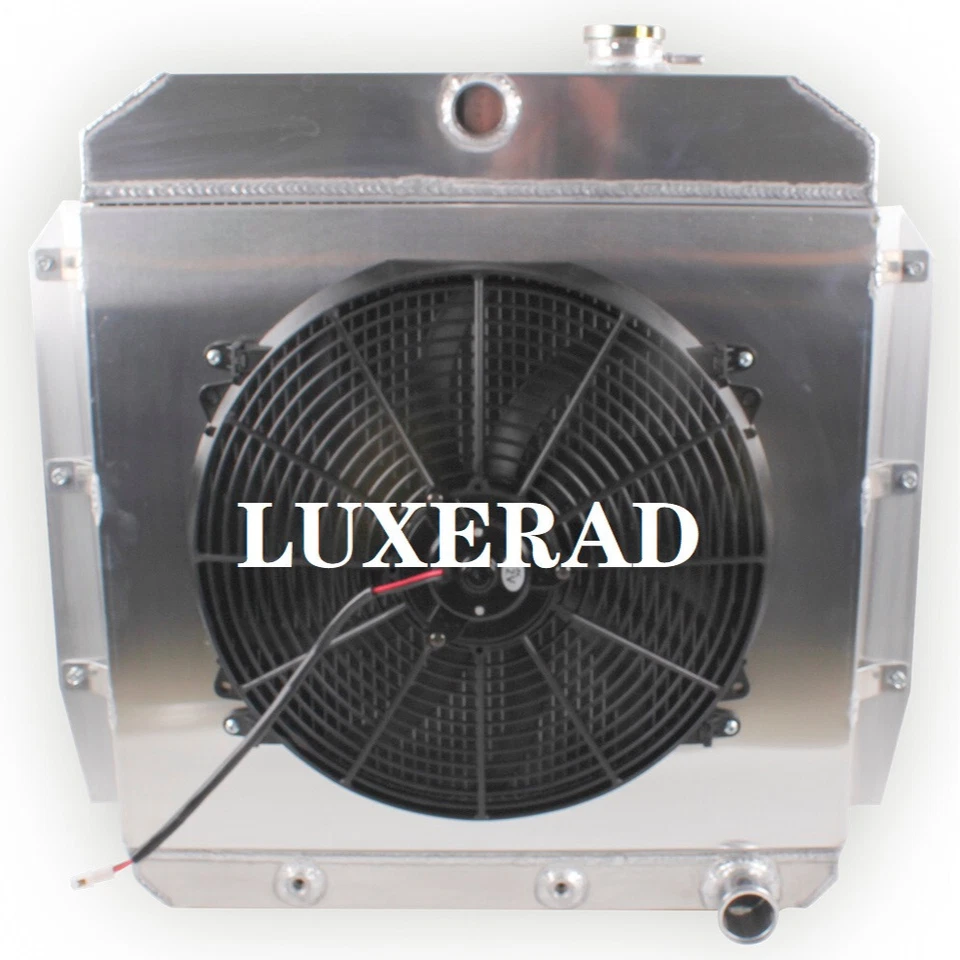 4 Row Radiator+Shroud+Fan For 1955-1959 Chevy GMC Truck Pickup 100/150/3100/3200 Foto 2 de 4