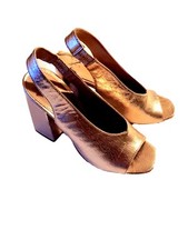 A New Day - Gold Sling back Block Heels Size 7