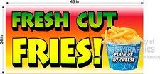 2' X 4' VINYL BANNER FRESH CUT FRENCH FRIES WITH BUCKET