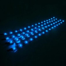 4 Pcs 12v 12 1ft 15smd Flexible Led Strip Light Waterproof For Car Truck Boat