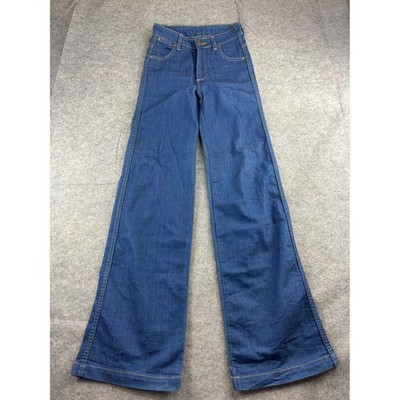 Vintage Wrangler High Waisted Flare Jeans Dark Wash Bell Bottom Denim Womens 7