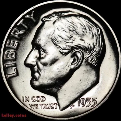 1955 P Roosevelt 90% SILVER Dime US Mint 'Beautiful' Brilliant Uncirculated BU