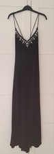 Black Strappy Beaed Evening Dress By Flori Design Size 10