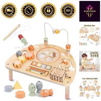 Interactive Wooden Sensory Play Table for Toddlers - Ideal Gift for 1  Olds