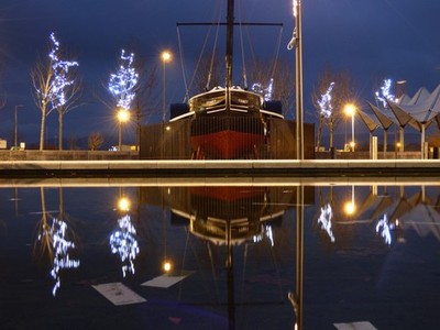 Foto 6x4 PS Komet Nachbau in Port Glasgow alle geschmückt zu Weihnachten.  c2016